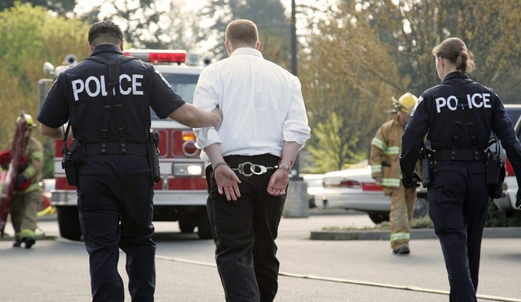 a man arrested by the police